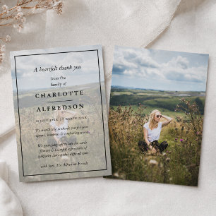 Memorial Thank You Card   Funeral Photo Thanks