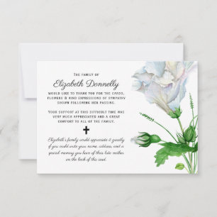 Memorial Thank You Note   Keepsake Funeral Memory