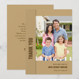 Memorial Thank You Photo Card