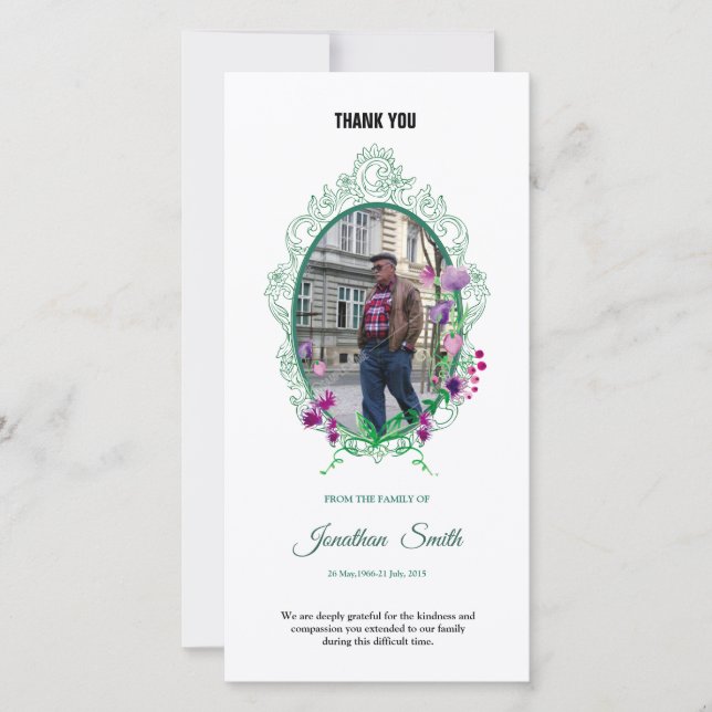 Memorial Thank You Photo Card (Front)