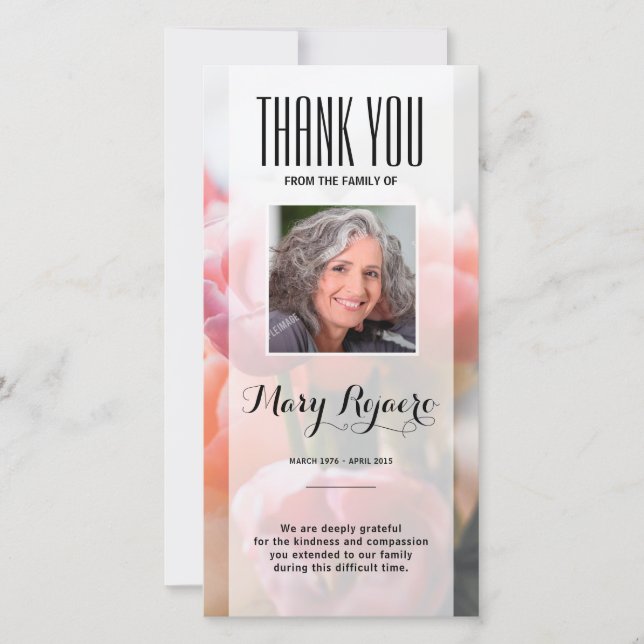 Memorial Thank You Photo Card (Front)