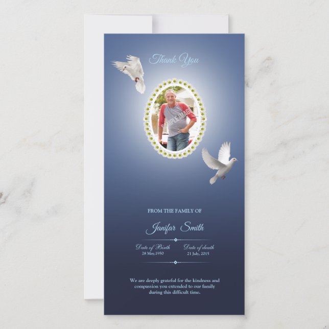 Memorial Thank You Photo Card (Front)