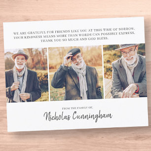 Memorial Three Custom Photo and Message Thank You Card