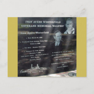 Memorial to Ivan Ayers Westerfield (1920-1941) Postcard