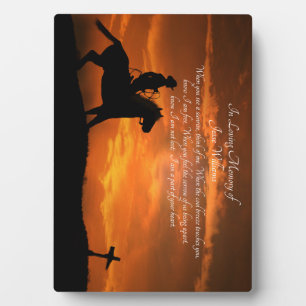 Memorial Tribute Cowboy Spiritual Plaque