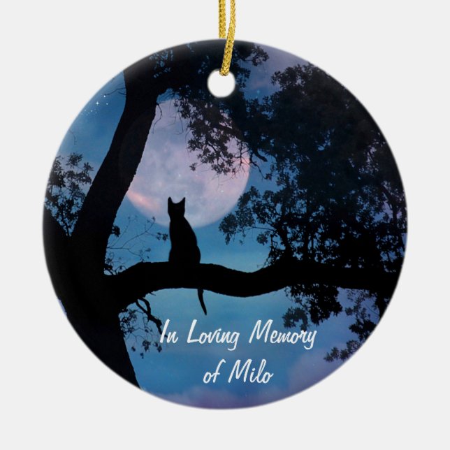 Memorial Tribute for Cat Ceramic Ornament (Front)