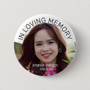 Memorial Tribute Modern In loving memory 2 Inch Round Button