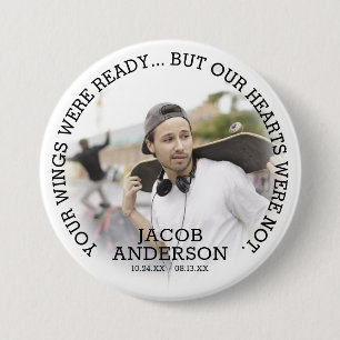 Memorial Tribute Photo & Quote Personalized  3 Inch Round Button