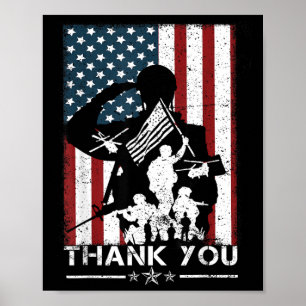 Memorial Veterans Day Thank You Military We Forget Poster