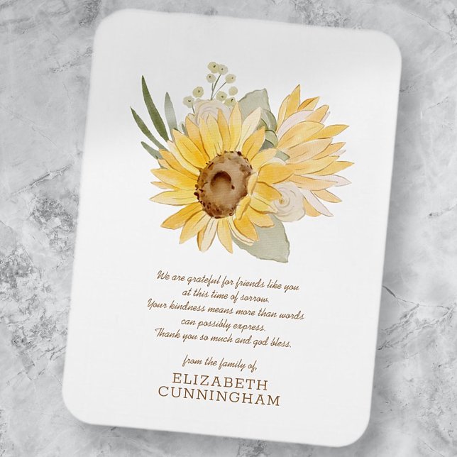 Memorial Watercolor Sunflowers Foliage Botanicals Magnet (Creator Uploaded)