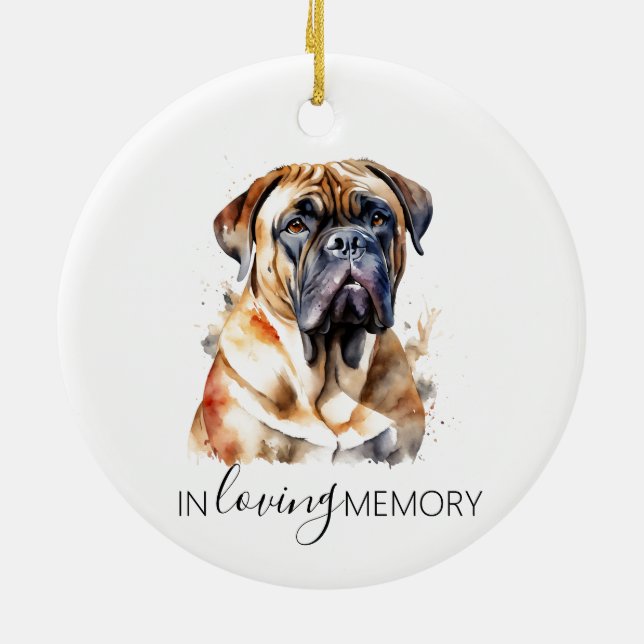 memorial watercolour Bullmastiff ornament (Back)