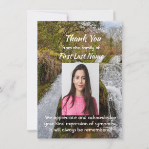 Memorial Waterfall Landscape Outdoors Thank you Card