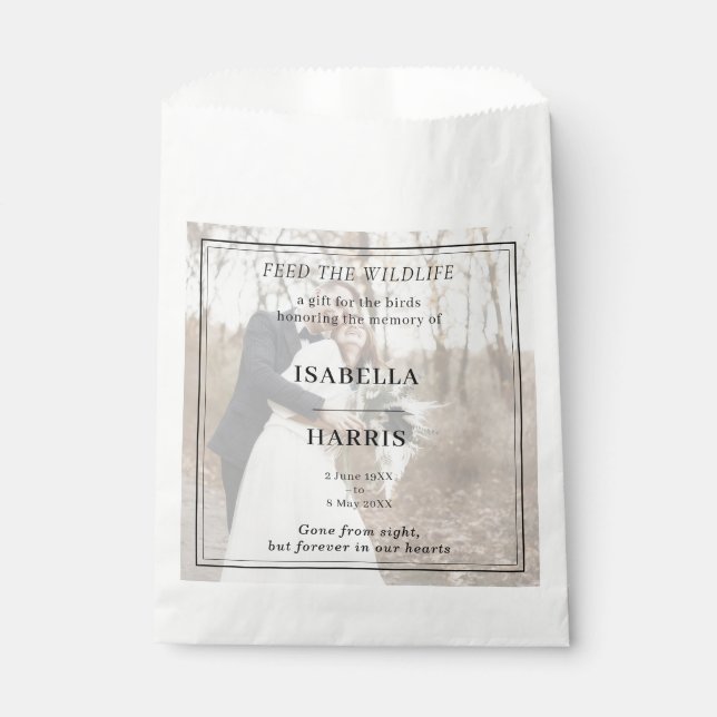 Memorial Wild Bird Seed Favour Design Bag (Front)