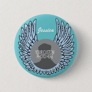 Memorial Wings Keepsake custom photo 2 Inch Round Button