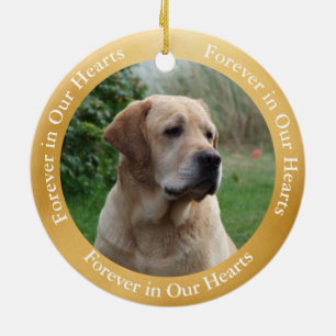 Memorial Yellow Lab Angel Art Custom  Ceramic Ornament
