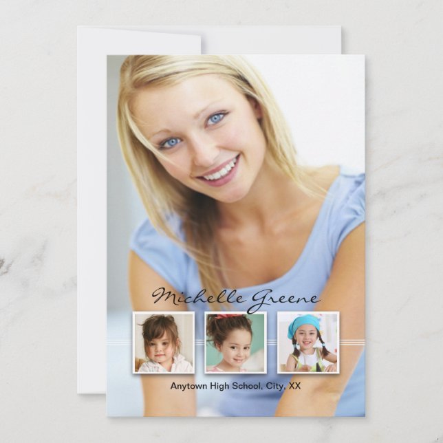 Memories 4 Photo Graduation Announcement (Front)