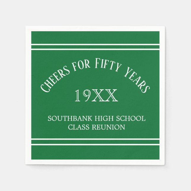 Memories! 50th Class Reunion party  Napkins (Front)
