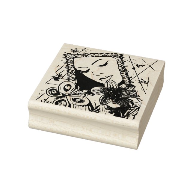 Memories Abstract woman Surreal Original art Rubber Stamp (Stamp)