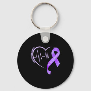 Memories alzheimer’s awareness purple ribbon keychain