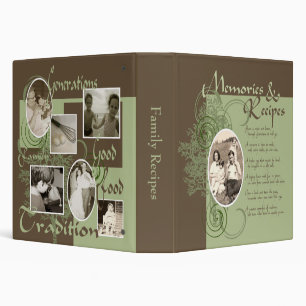 Memories and Recipes Green & Brown Binder