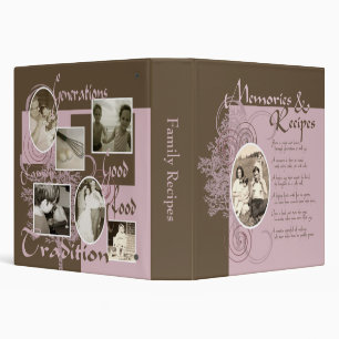 Memories and Recipes Pink & Brown Binder