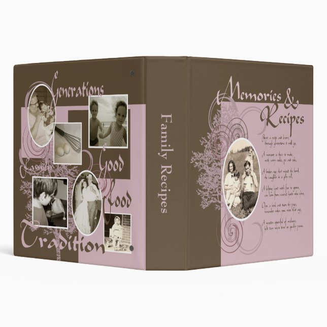 Memories and Recipes Pink & Brown Binder (Background)