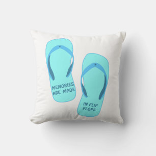 Memories are made in flip flops, summer design  throw pillow