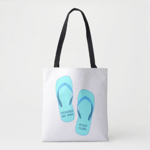 Memories are made in flip flops, summer design tote bag