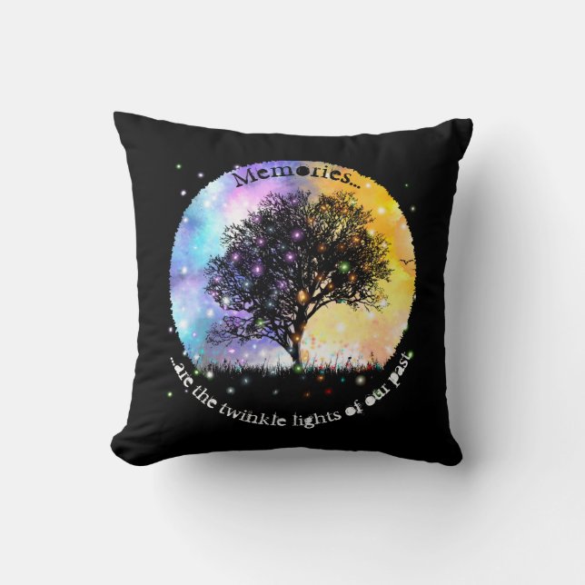 Memories are twinkle lights trees with lights throw pillow (Front)