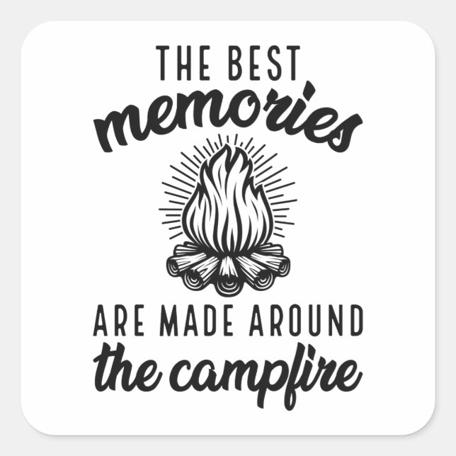 Memories Campfire Square Sticker (Front)