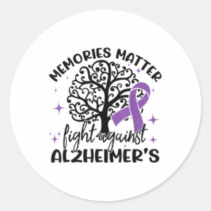 Memories Fight Against Heimers Awareness Dementia Classic Round Sticker