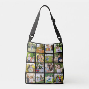 Memories in Motion: Customizable 16 Photo Collage Crossbody Bag
