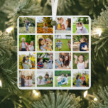 Memories in Motion: Customizable 16 Photo Collage Metal Ornament<br><div class="desc">Celebrate life's special moments with our "Editable 16 Photo Collage" Wall Art. Perfect for commemorating cherished memories from Christmas, birthdays, weddings, anniversaries, graduations, Father's Day, Mother's Day, or any other special occasion, this customizable piece allows you to create a personalized and visually stunning display. Arrange and edit your photos to...</div>