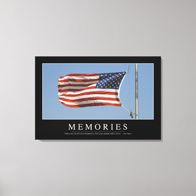 Memories: Inspirational Quote 2 Canvas Print (Front)