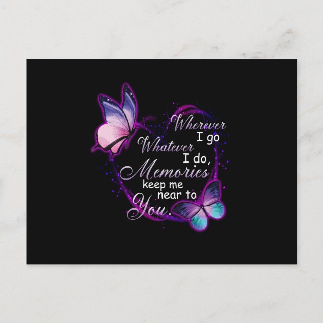 Memories Keep Me Near To You Announcement Postcard (Front)