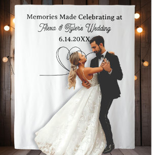 Memories Made at  Wedding Backdrop Photo Prop Tapestry