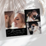 Memories Made With Love Wedding Black Multi Photo Thank You Card<br><div class="desc">Modern and elegant wedding thank you photo card featuring a text that says "Memories made with love." You can add another photo on the back with a message. Black.</div>