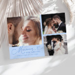 Memories Made With Love Wedding Icy Blue Photo Thank You Card<br><div class="desc">Modern and elegant wedding thank you photo card featuring a text that says "Memories made with love." You can add another photo on the back with a message. Icy blue.</div>