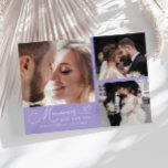 Memories Made With Love Wedding Lilac Photo Thank You Card<br><div class="desc">Modern and elegant wedding thank you photo card featuring a text that says "Memories made with love." You can add another photo on the back with a message. Lilac.</div>