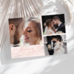 Memories Made With Love Wedding Peach Multi Photo Thank You Card<br><div class="desc">Modern and elegant wedding thank you photo card featuring a text that says "Memories made with love." You can add another photo on the back with a message. Peach.</div>