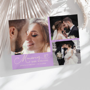 Memories Made With Love Wedding Wisteria Photo Thank You Card