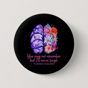 Memories Matter Alzheimer Purple  Alzheimer's Awar 2 Inch Round Button