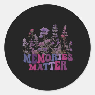 Memories Matter Alzheimer Purple  Alzheimer's Awar Classic Round Sticker