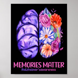 Memories Matter Alzheimer Purple  Alzheimer's Awar Poster