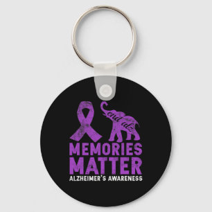 Memories Matter Alzheimer - Purple Elephant Keychain