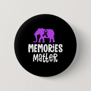 Memories Matter Alzheimer Purple Ribbon Awareness 2 Inch Round Button