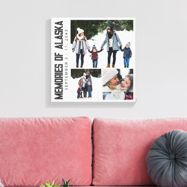 Memories of Alaska Vacation Photo Keepsake Canvas Print (Insitu(LivingRoom))