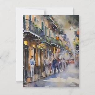 Memories of New Orleans - Bourbon Street F Holiday Card