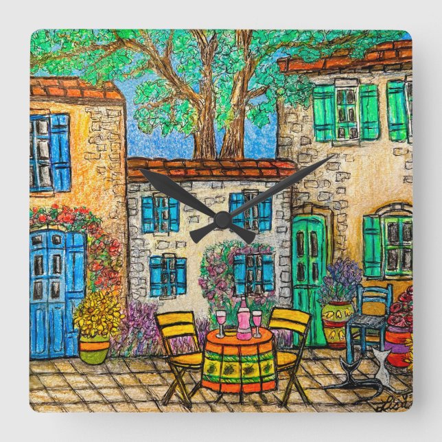 Memories of Provence Wall Clock by Lisa Lorenz (Front)