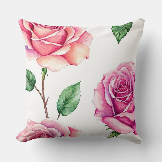 Memories of Roses Throw Pillow (Front)